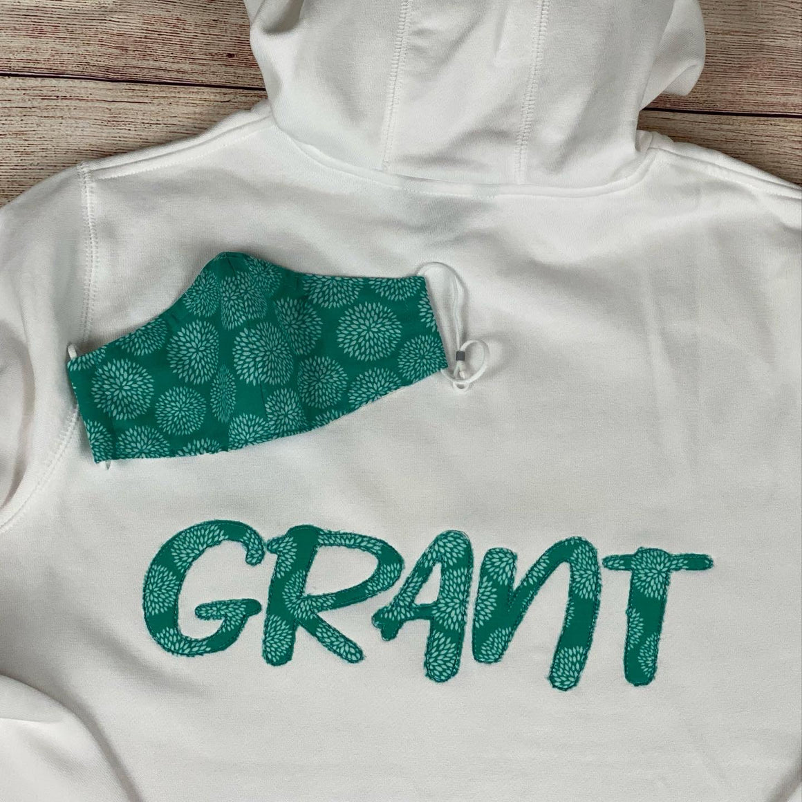 Personalized Hoodie and Matching Mask Sweatshirt Combo Monogram
