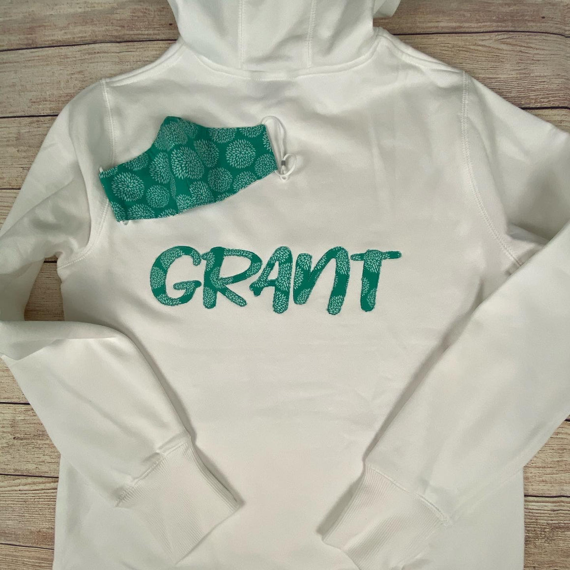 Personalized Hoodie and Matching Mask Sweatshirt Combo Monogram