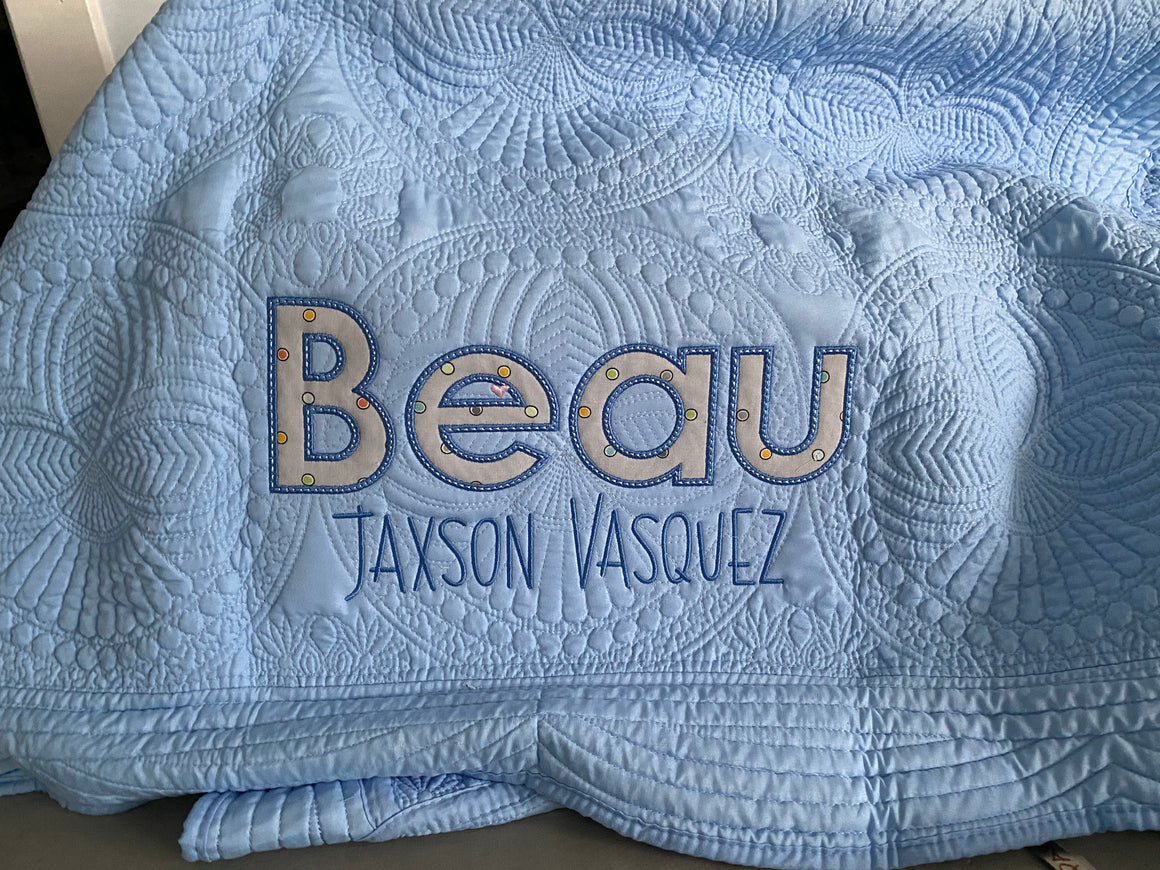 Personalized Christening Baby Quilt / Blanket