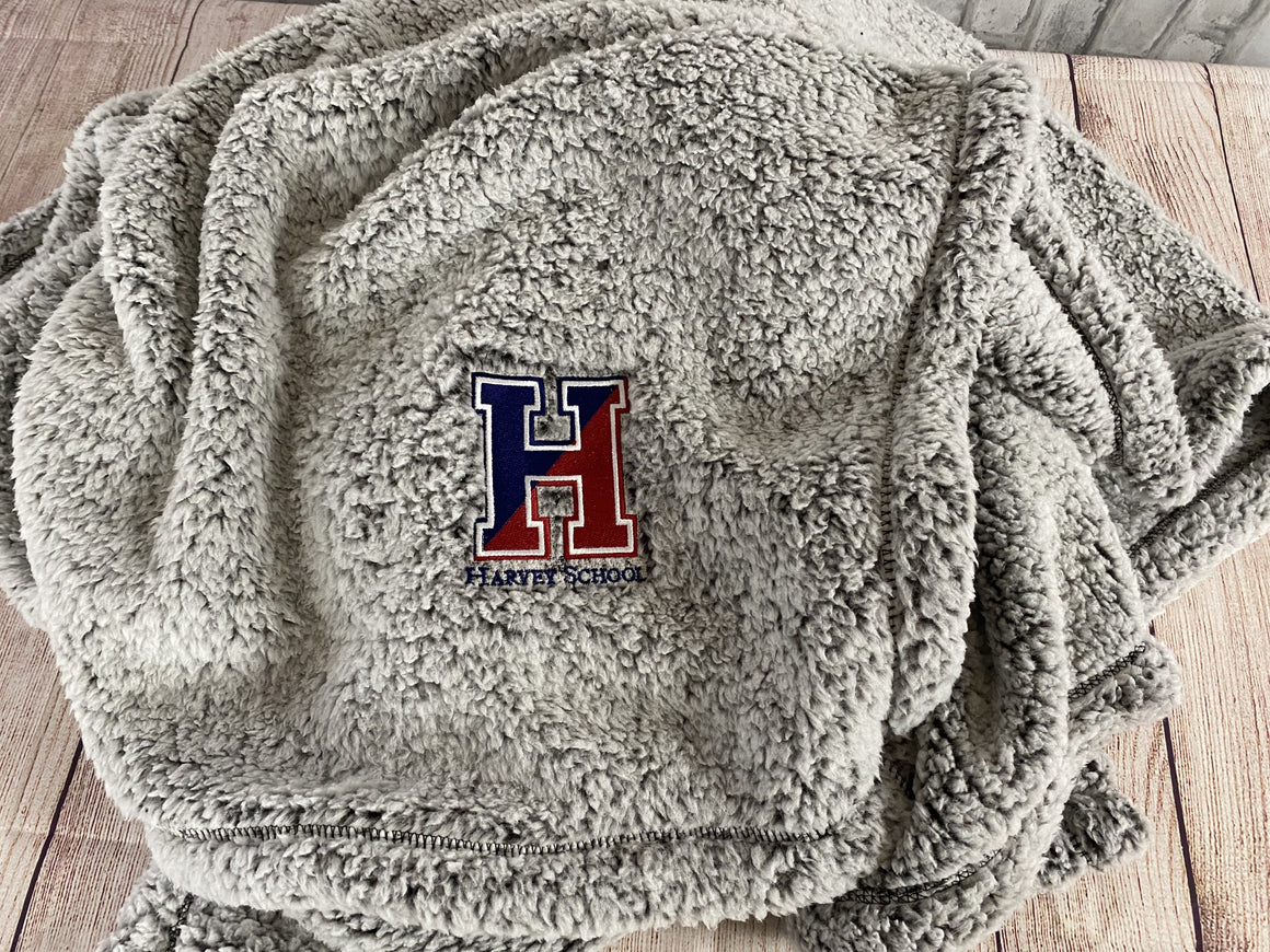Harvey School Fuzzy Sherpa Blanket