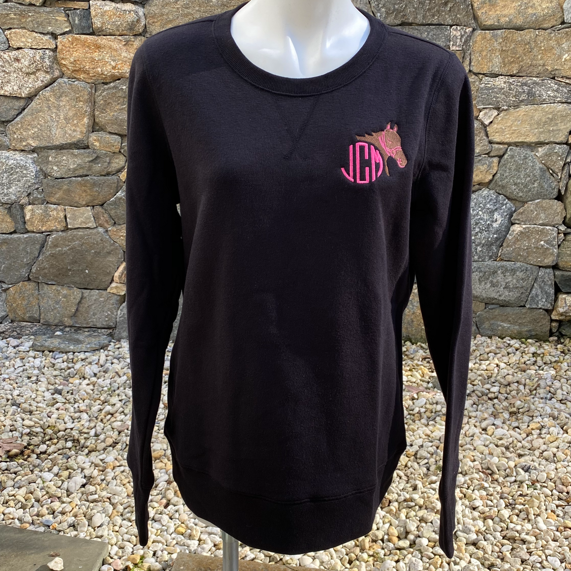 Horse Equestrian Monogrammed Thumb Hole Sweatshirt