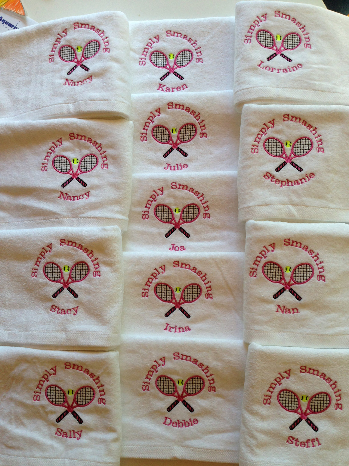 Tennis Racquet Sports Towel (16" x 27") Personalized