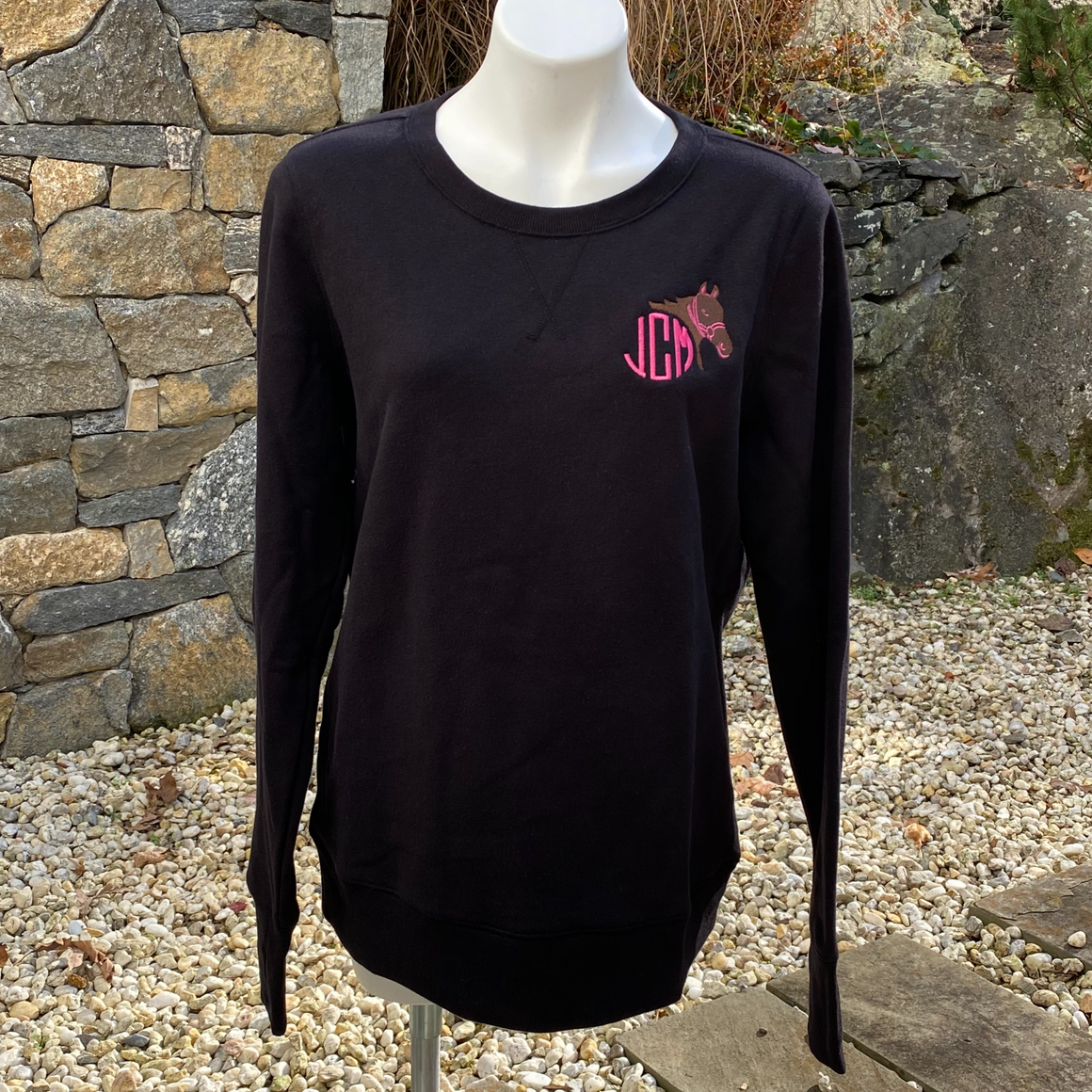 Horse Equestrian Monogrammed Thumb Hole Sweatshirt