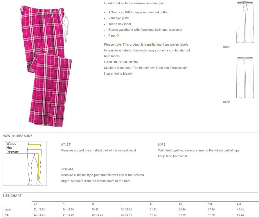 Harvey School Women's Flannel PJ Pants