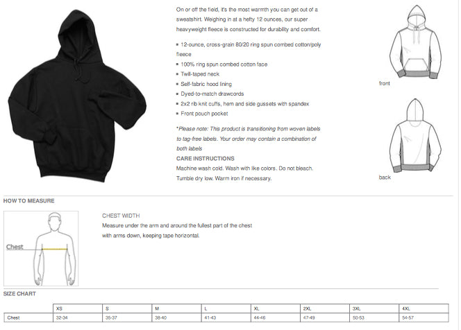 Harvey School Super Heavyweight Pullover Hooded Sweatshirt