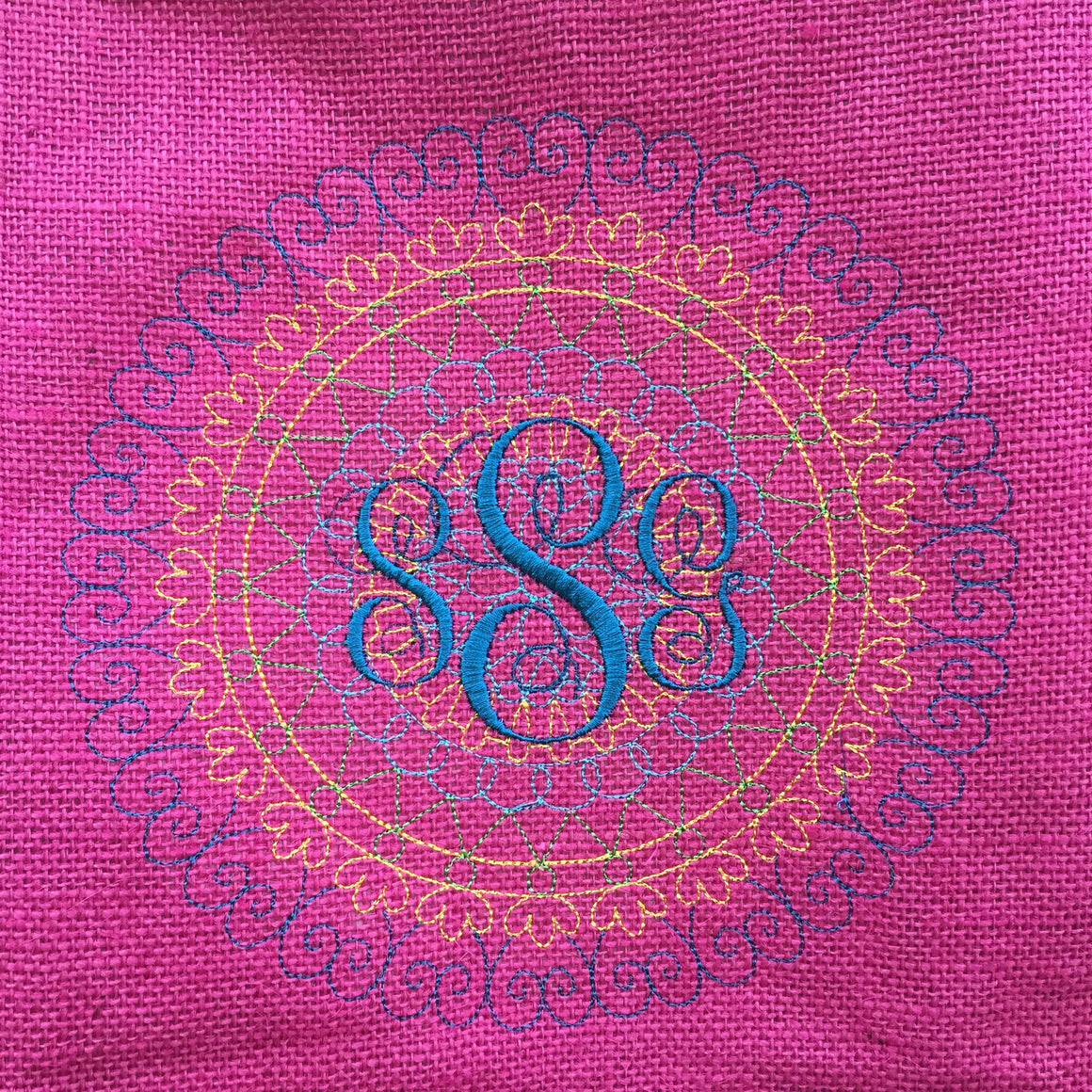 Monogrammed Personalized Jute Burlap Shopping Tote / Purse