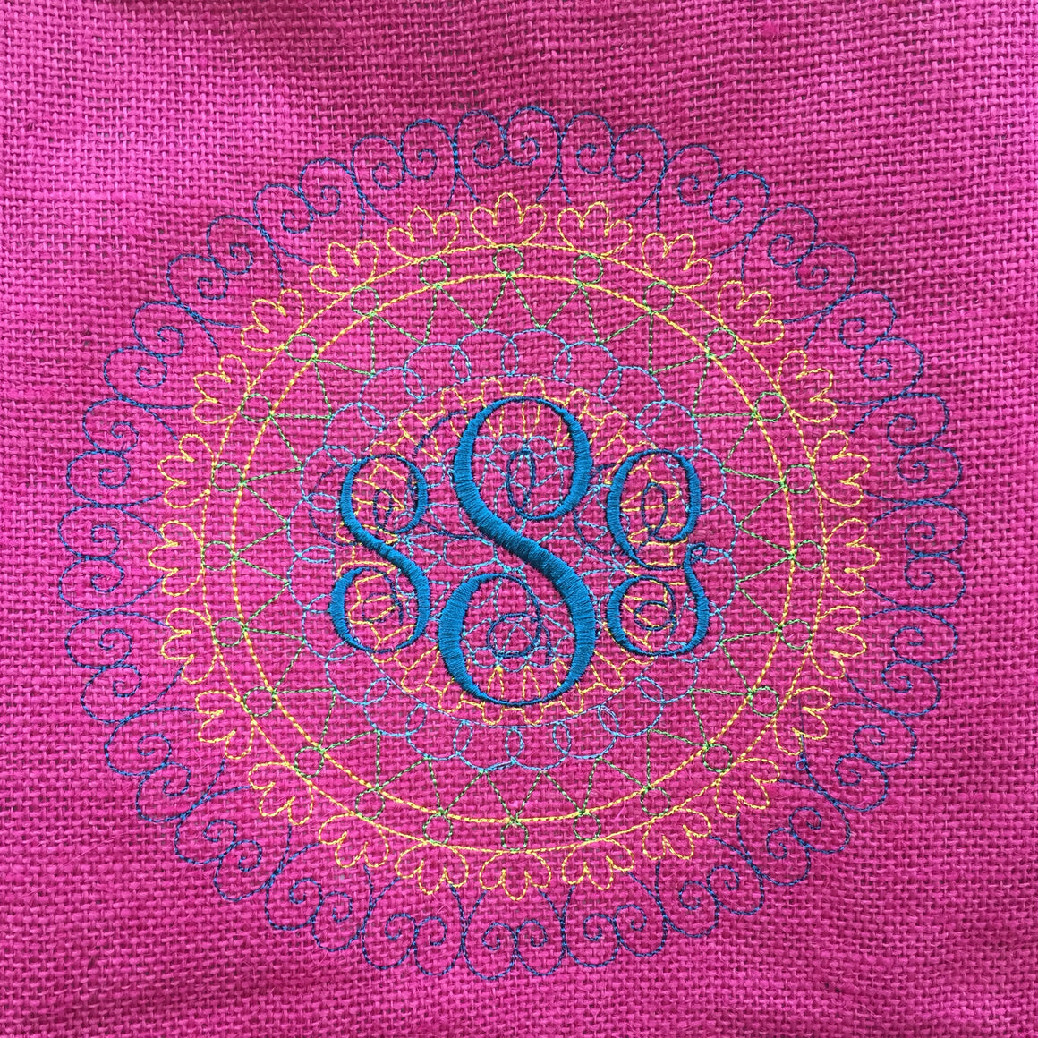 Monogrammed Personalized Shopping Tote Purse Jute Burlap Rafia
