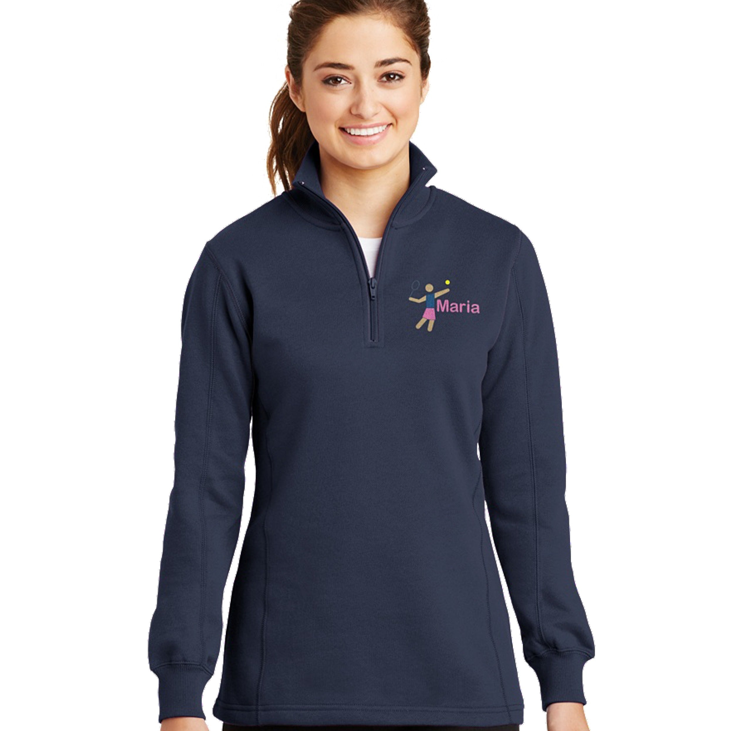 Tennis Quarter Zip Monogrammed Jacket Sweatshirt Pullover sweetharsh