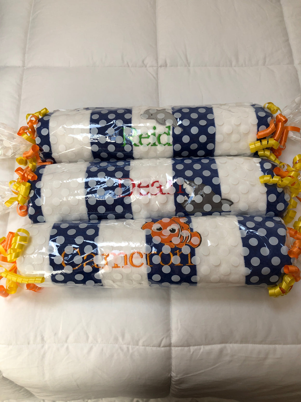 Personalized beach towel with applique
