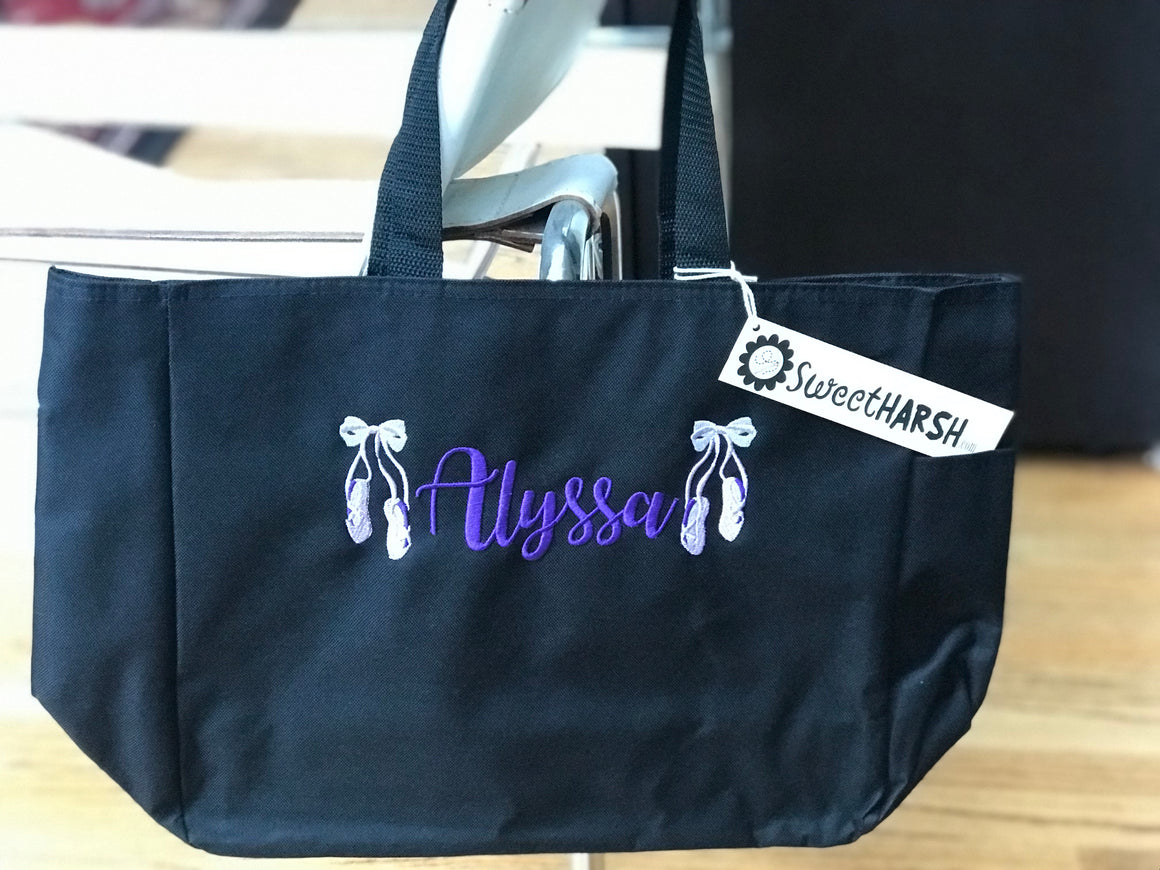 Personalized dance tote bag