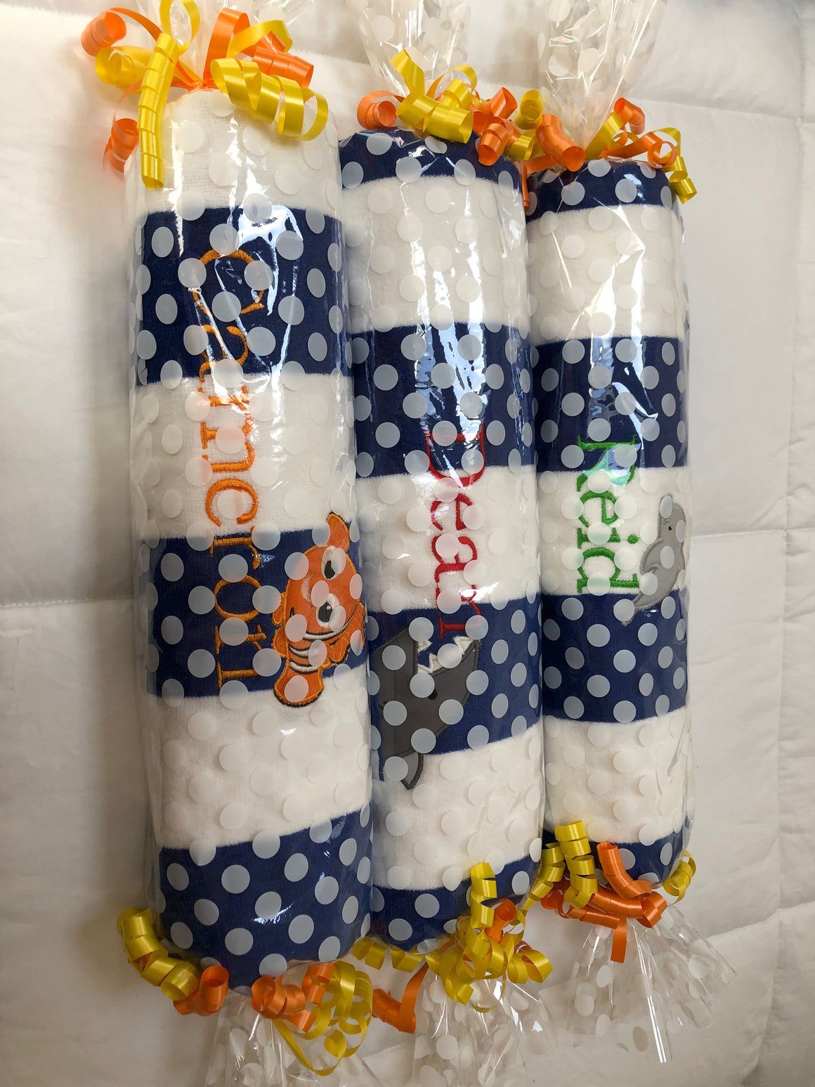 Personalized beach towel with applique