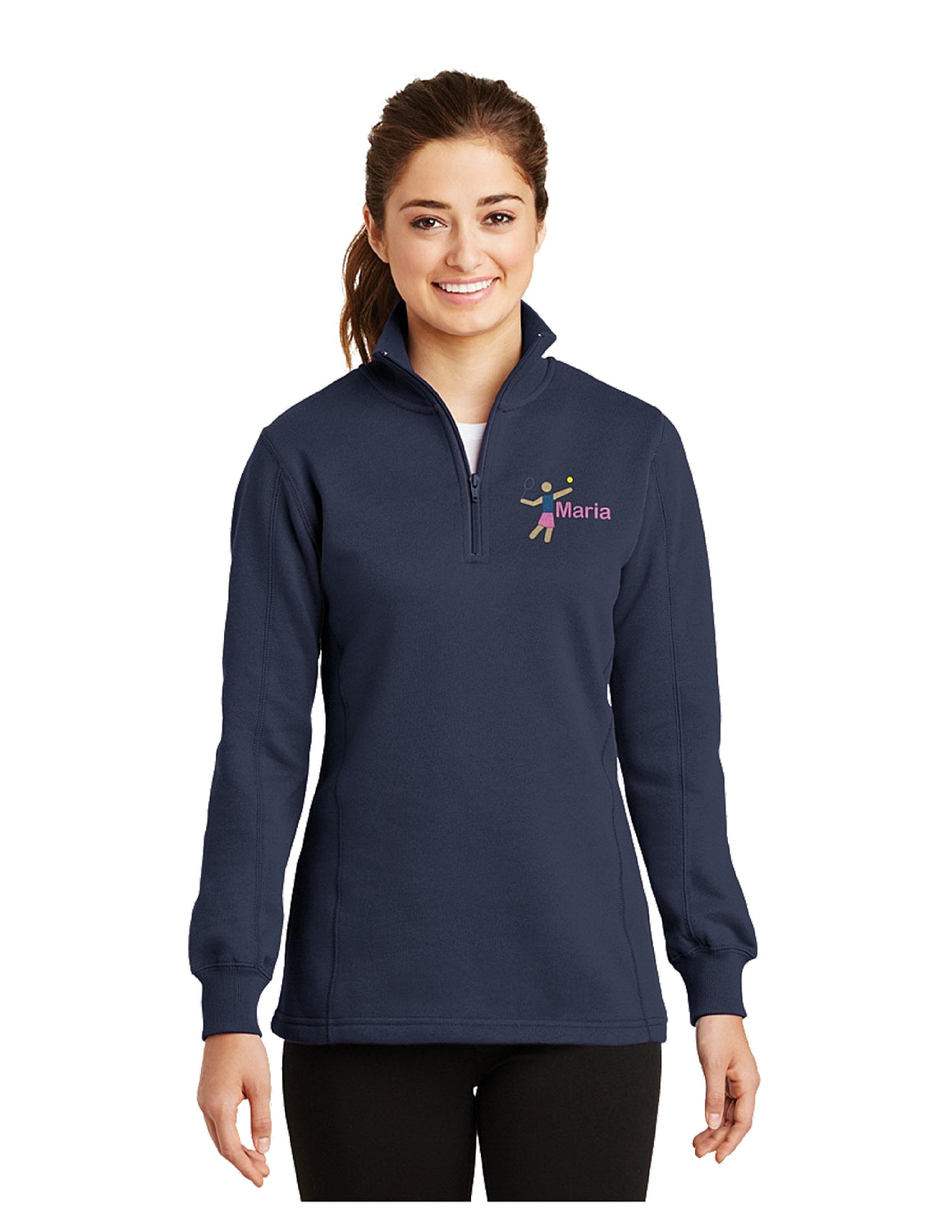 Tennis Quarter Zip Monogrammed Jacket Sweatshirt Pullover