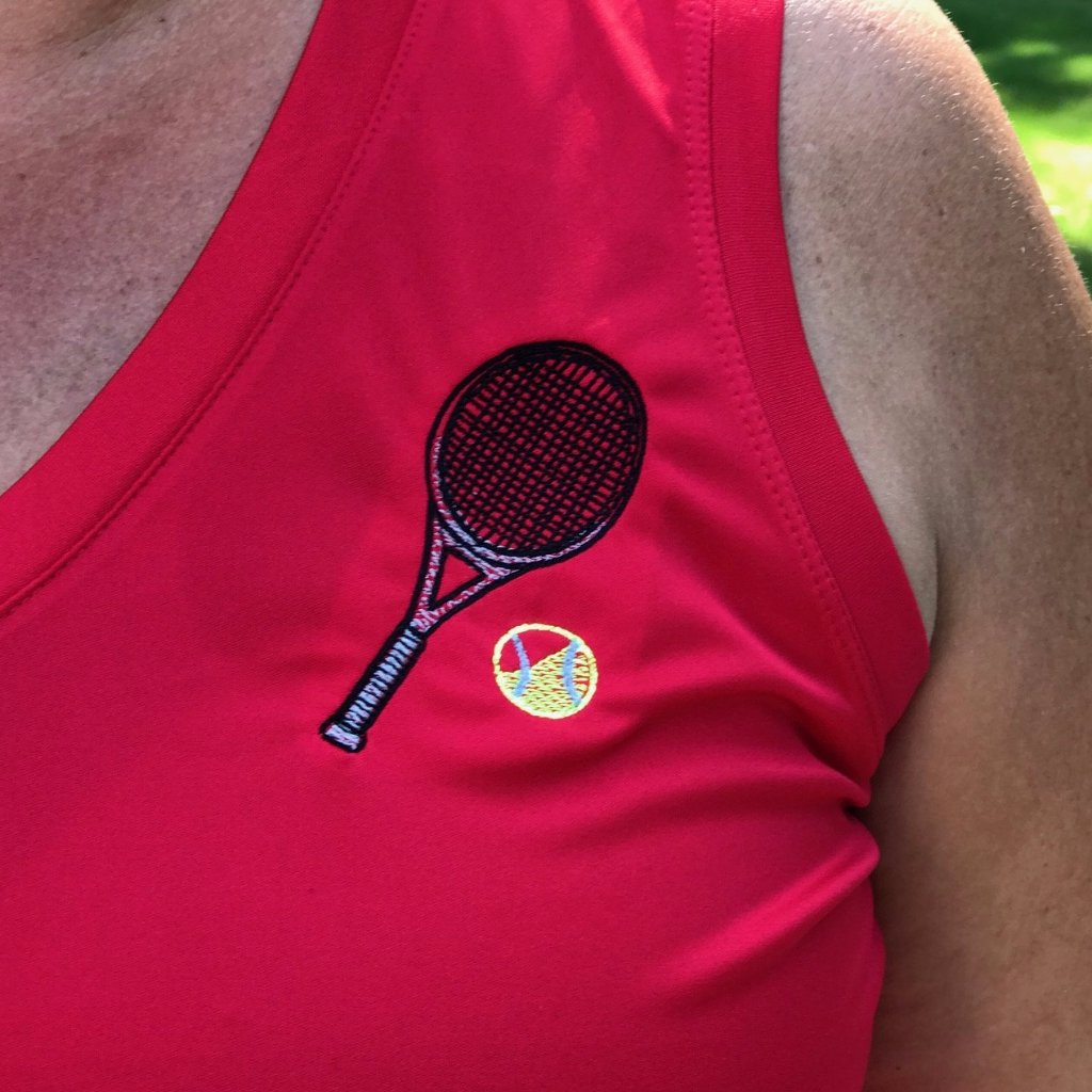 Tennis Performance Tank Crossed Racquets