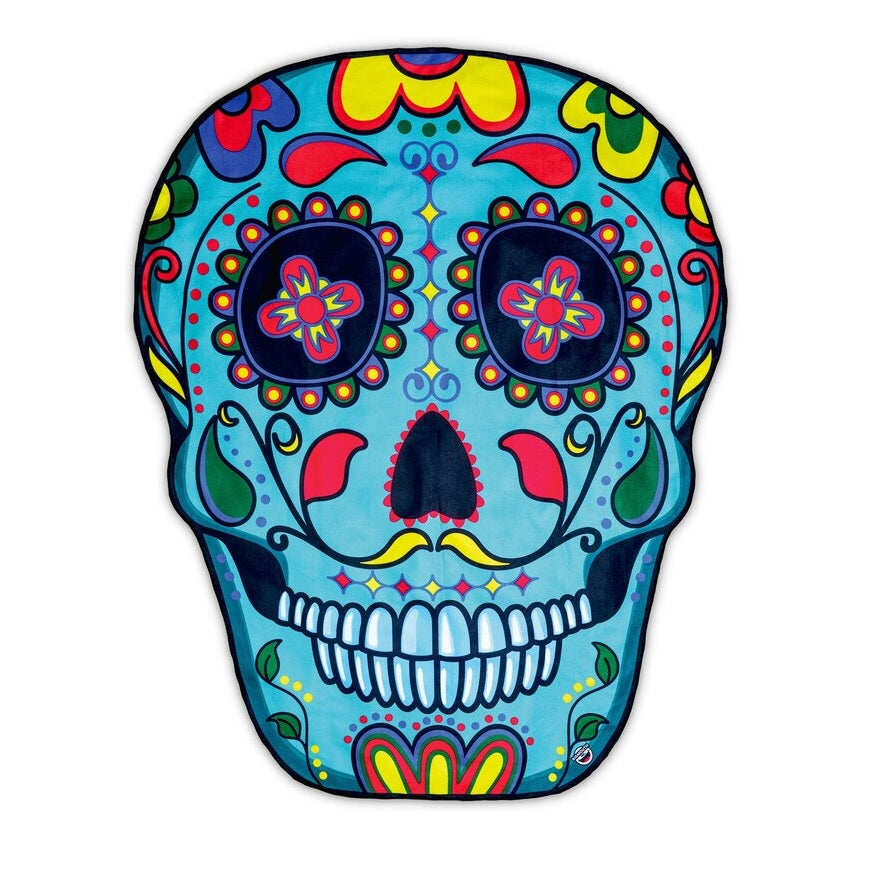 Personalized Sugar Skull Beach Towel